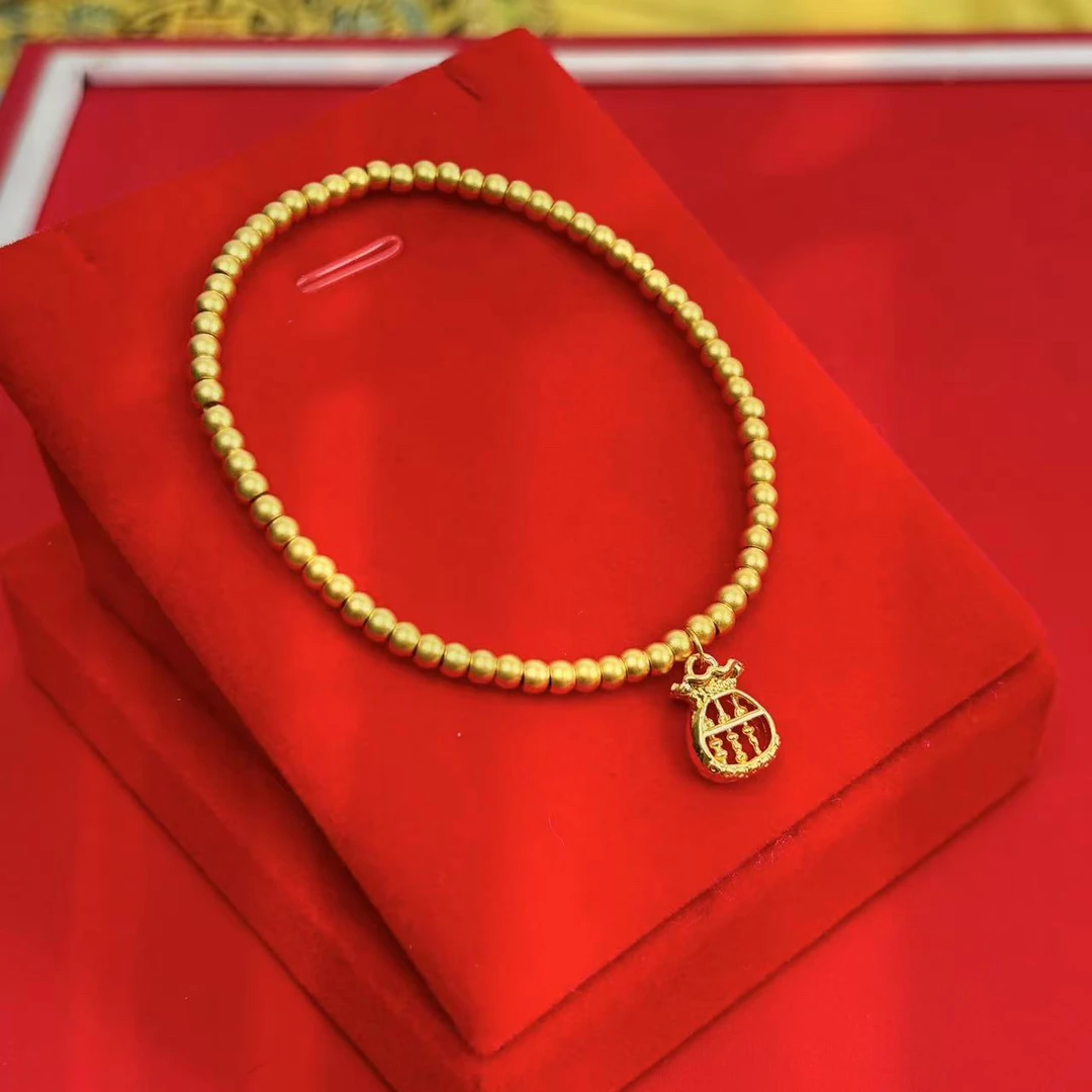 足金999卡3亮面金珠福袋算盘配件（70颗金珠）质检中心发货