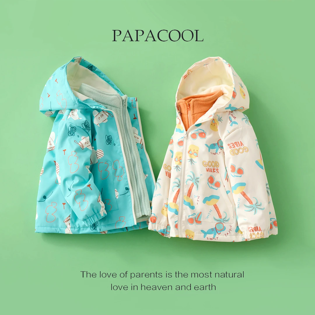 【反季提前购】儿童秋季冲锋衣男女童冲锋衣防风加绒休闲连帽外套