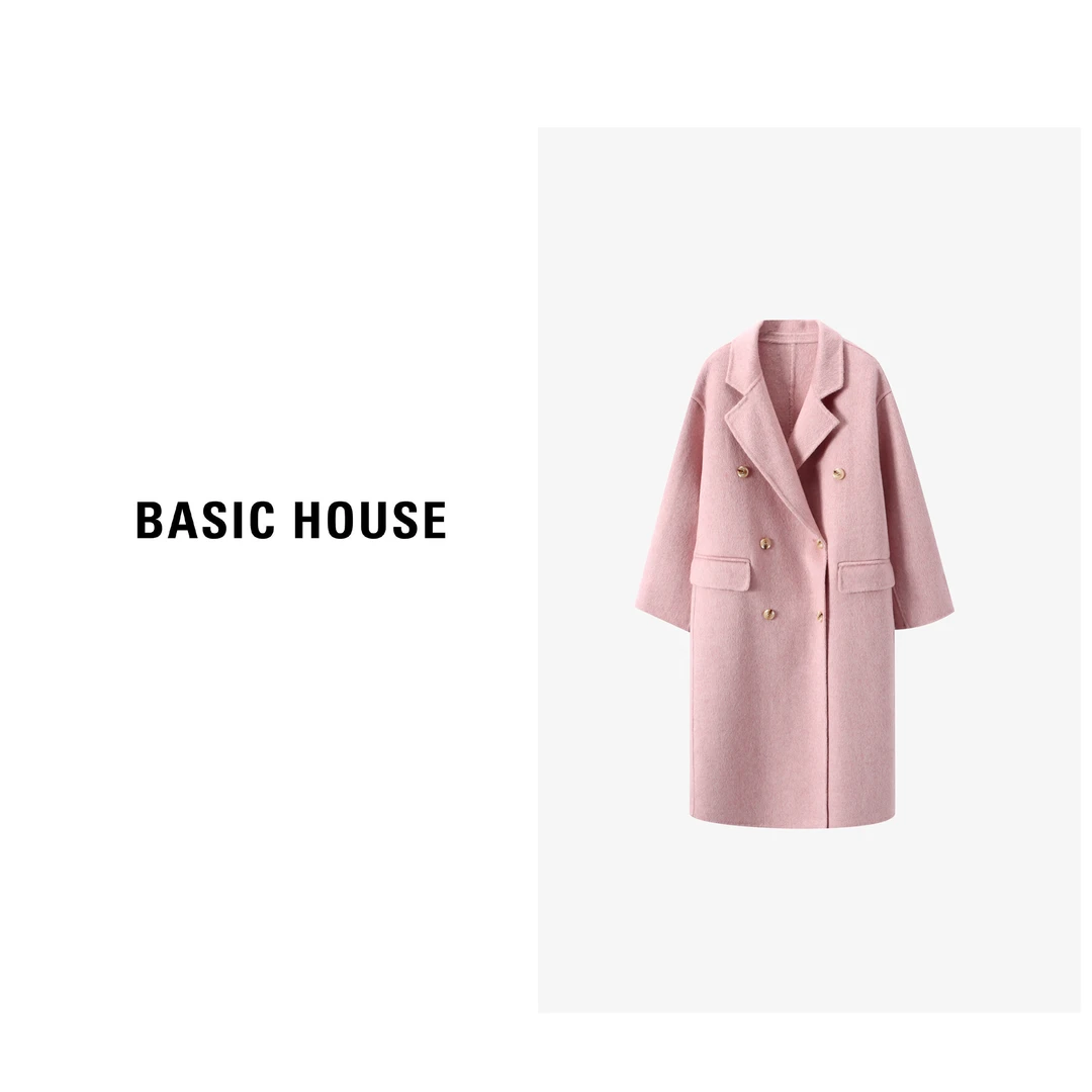 Basic House/百家好高级感气质百搭双面呢大衣(长款)-B0633H50282