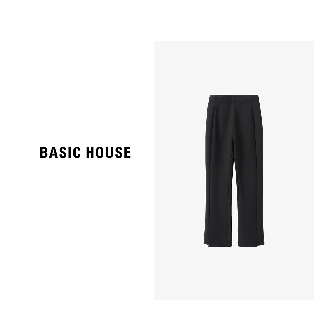 Basic House/Q百家好秋冬款时尚休闲加绒直筒女士长裤B0623H5V182