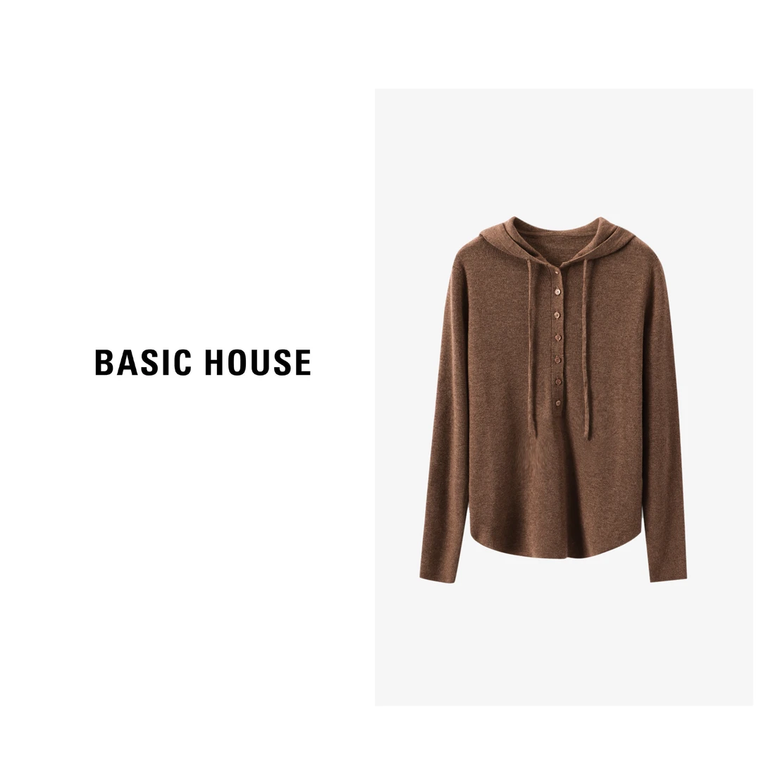 Basic House/百家好BH美拉德秋季针织绵羊毛连帽毛衣B0633B5P842