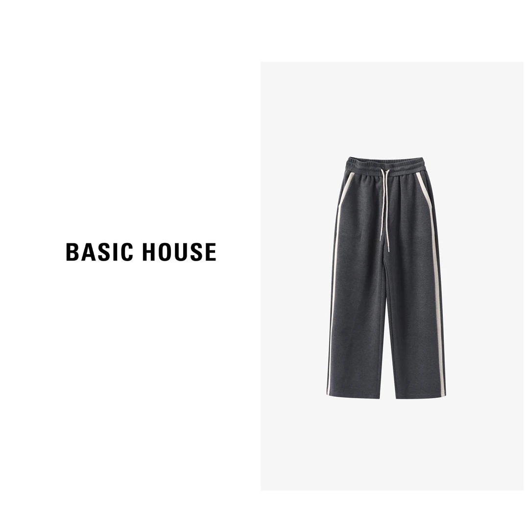 Basic House/百家好秋季女款宽松休闲显瘦直筒裤子B0633B5X242