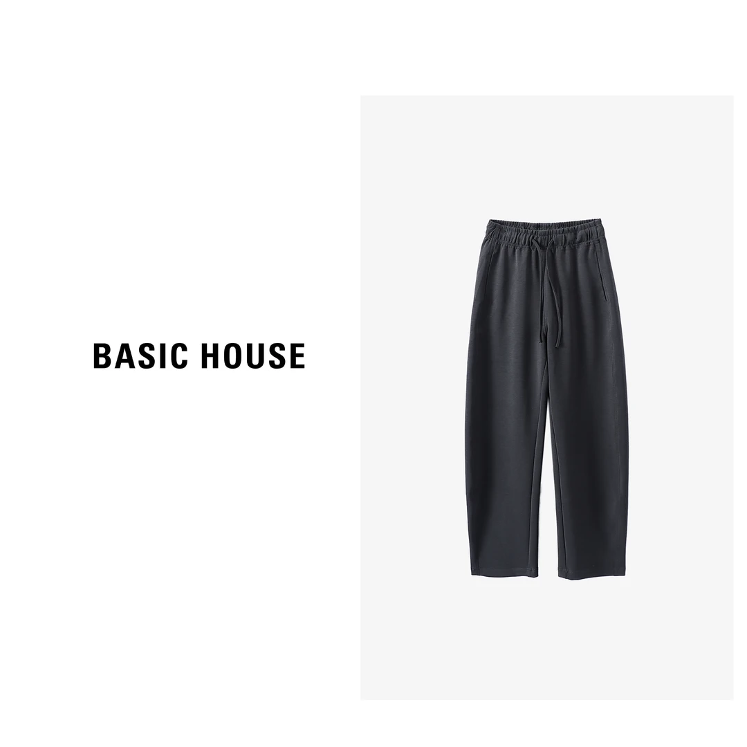 Basic House/百家好秋季潮流抽绳纯色百搭时尚休闲裤B0633B5T972