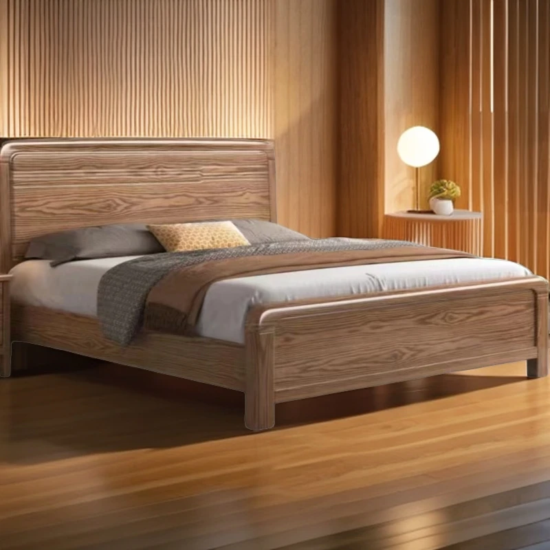 现代简约白蜡木实木床1.8米1.5米主卧次卧家用实木大床主卧室