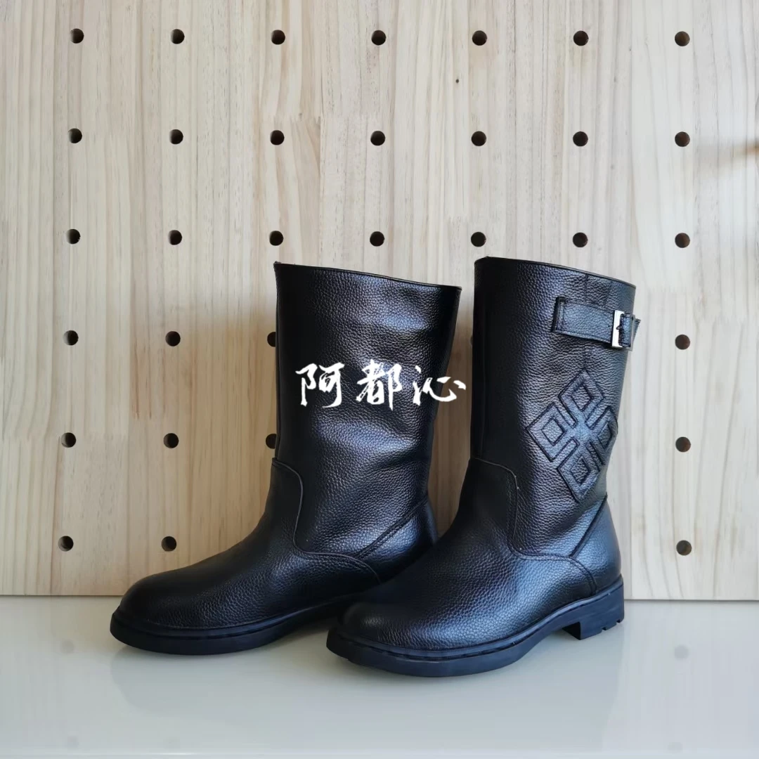 阿都沁胶底马靴男款高筒