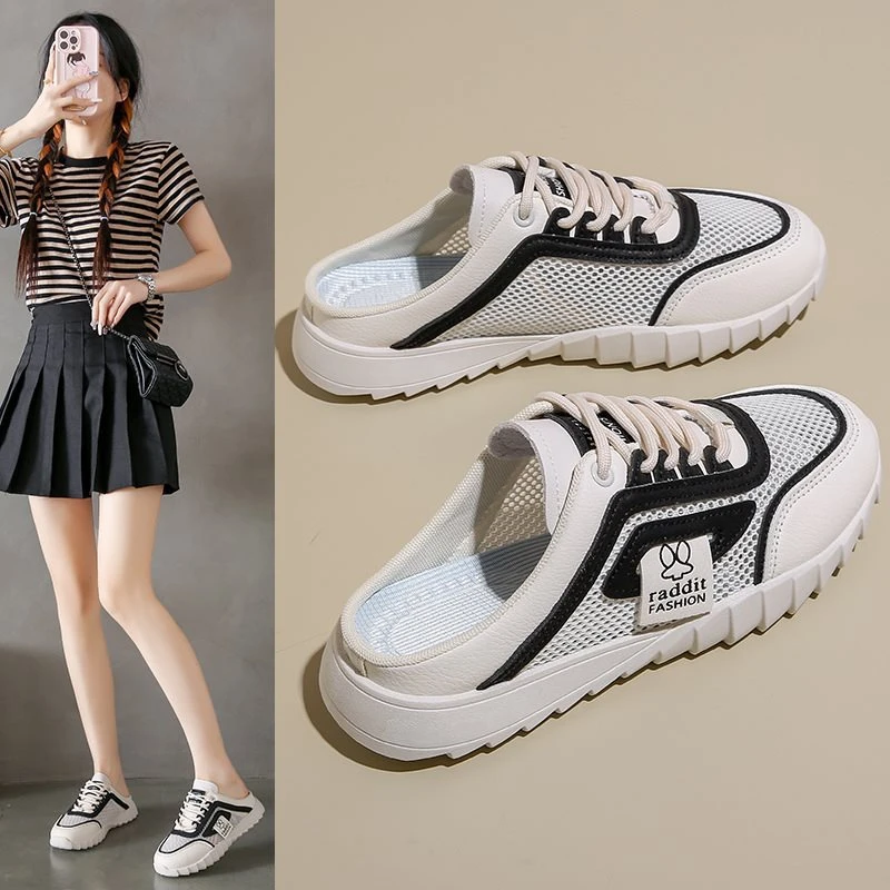 韩版阿甘鞋女潮2024夏季半托透气新款跑步运动休闲鞋街拍YS03//C