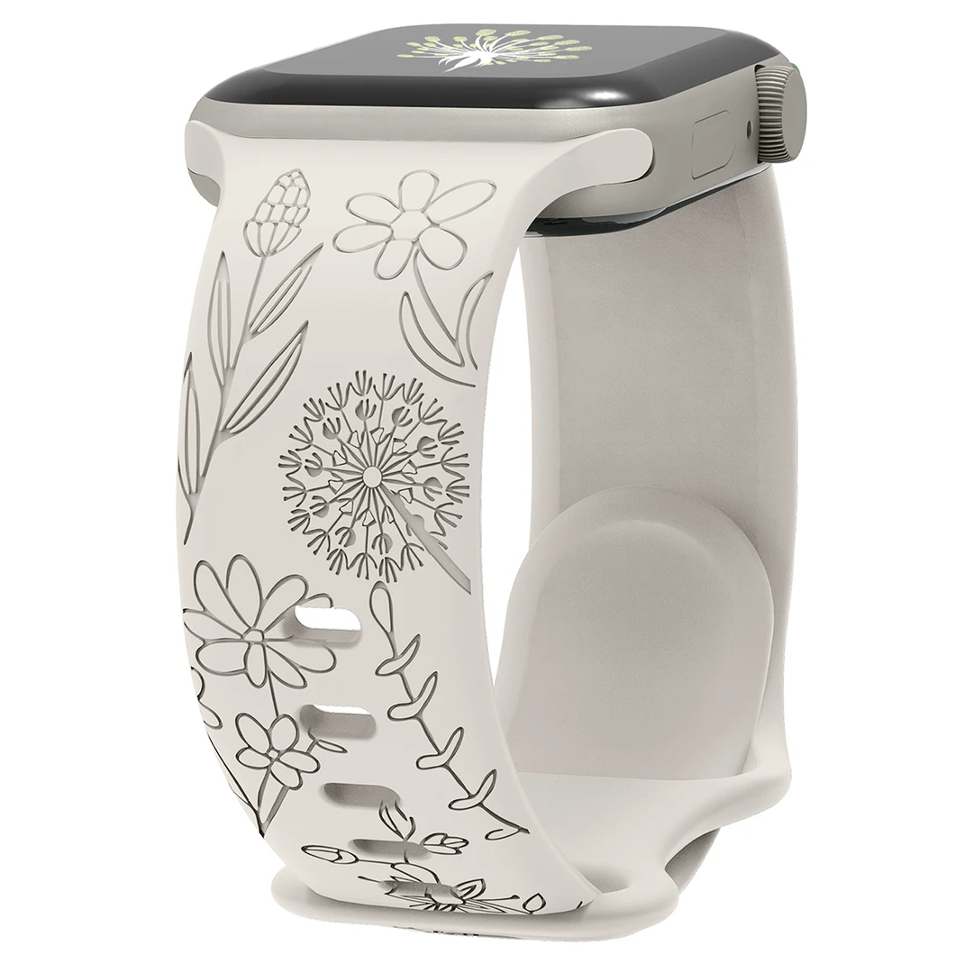 适用applewatchs9表带硅胶iwatch表带s8-3小蒲公英applewatch表带