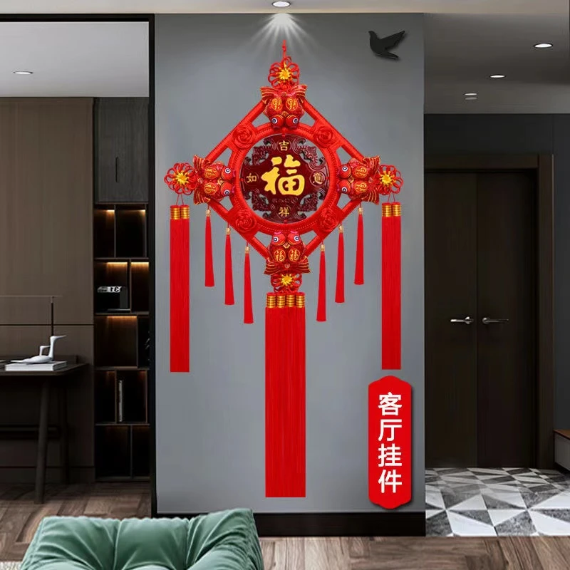 2025桃木中国结高档长穗客厅玄关背景墙节日喜庆装饰-58
