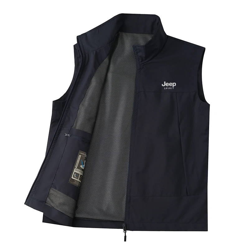 JEEP马甲男女男士春秋运动户外休闲夏季马夹无袖时尚薄款宽松