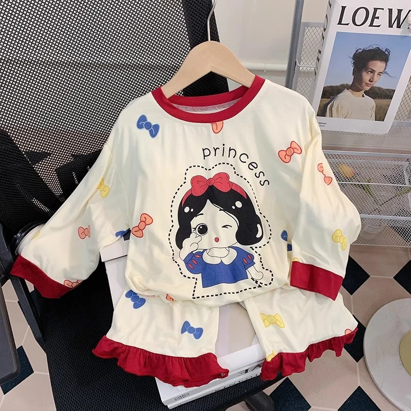 儿童睡衣春秋季女童卡通可爱套头长袖家居服小童女孩宝宝宽松套装