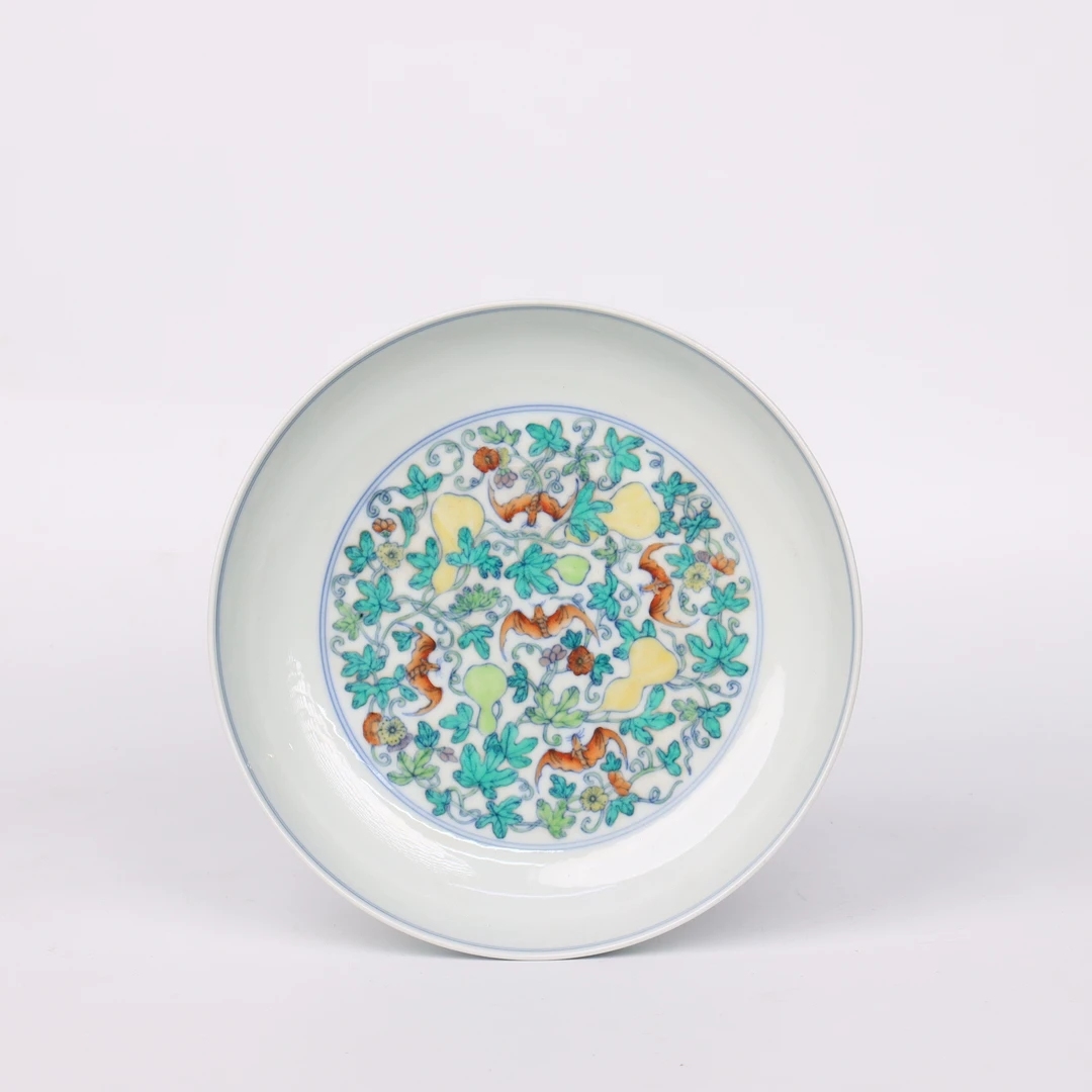 【清雍正】斗彩福禄纹盘（口径21.5cm）