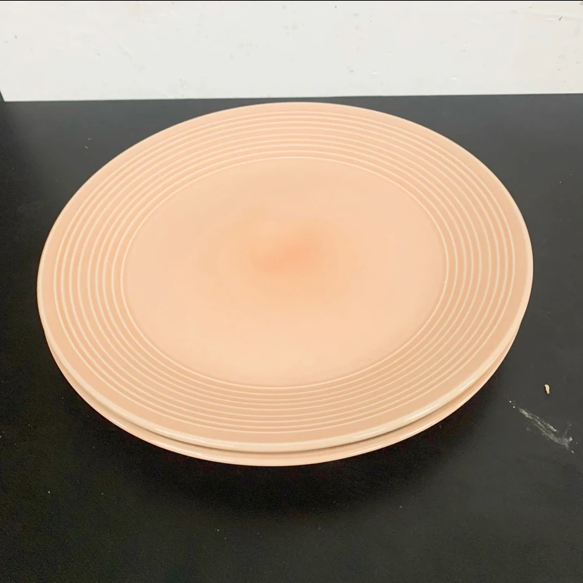 【铭策优品】40 欧式螺旋纹陶瓷盘子家用牛排盘西餐盘菜盘2只