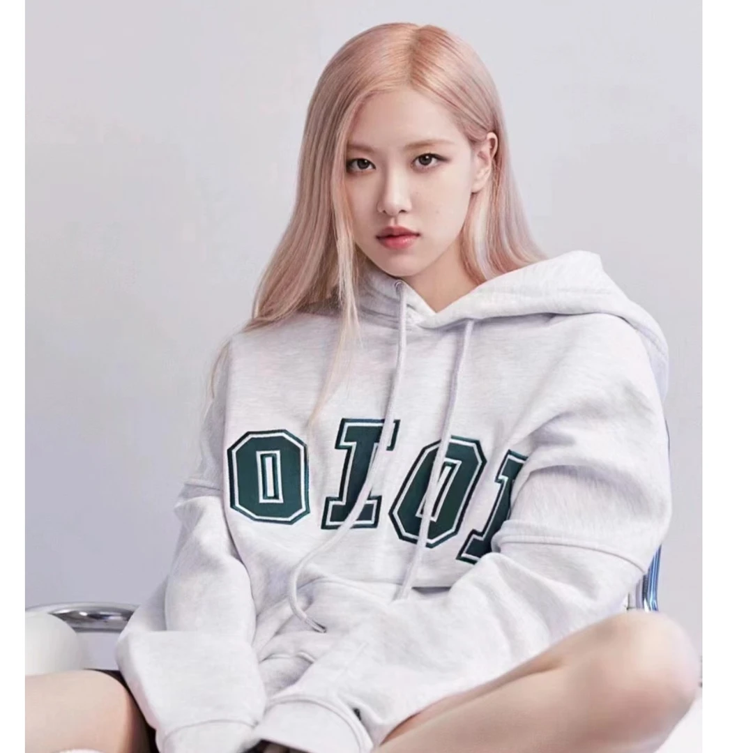 5252BYOIOI【朴彩英同款】字母刺绣连帽卫衣韩国小众品牌