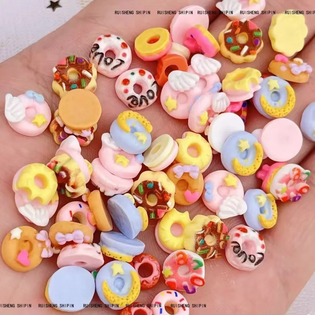 【敲可爱甜品甜甜圈】树脂 美甲 手工 DIY 材料包美甲饰品
