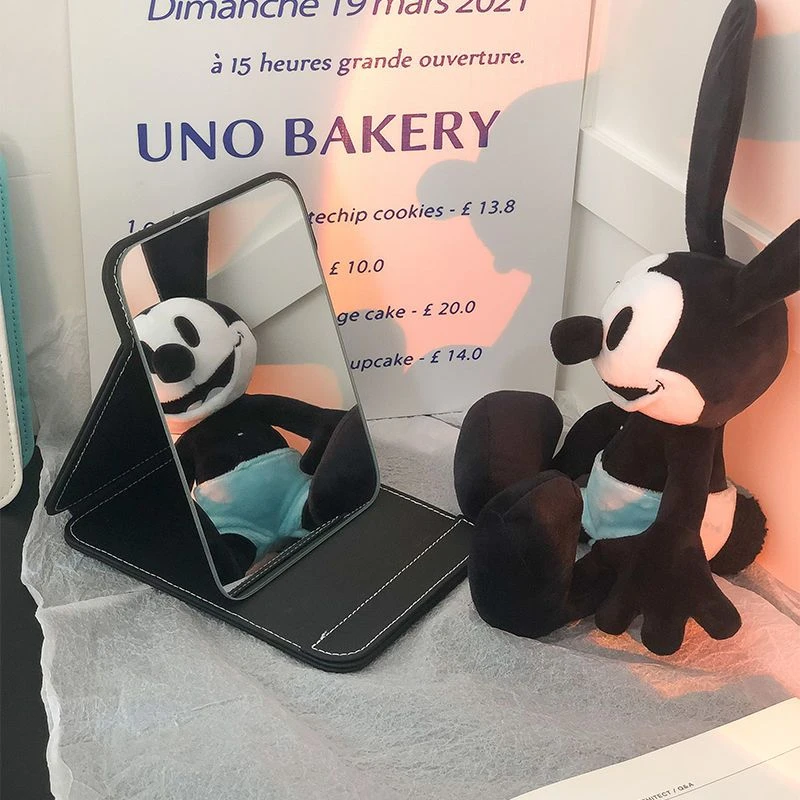 化妆镜镜子折叠便携台式女学生随身高清桌面台式可立美妆梳妆镜