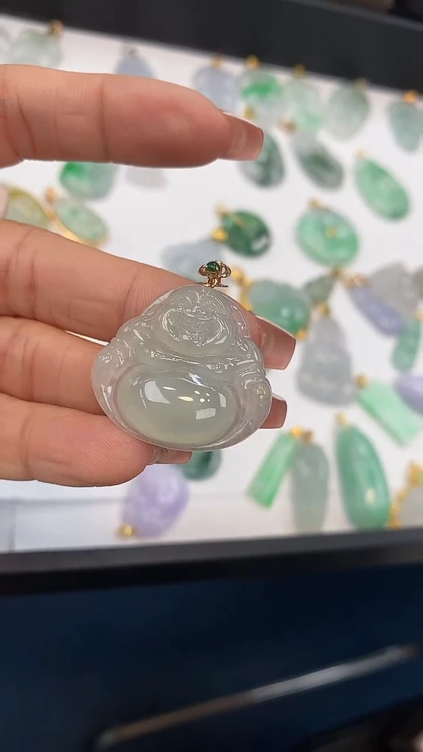 【闪购商品】翡翠颈饰18K金镶嵌佛公