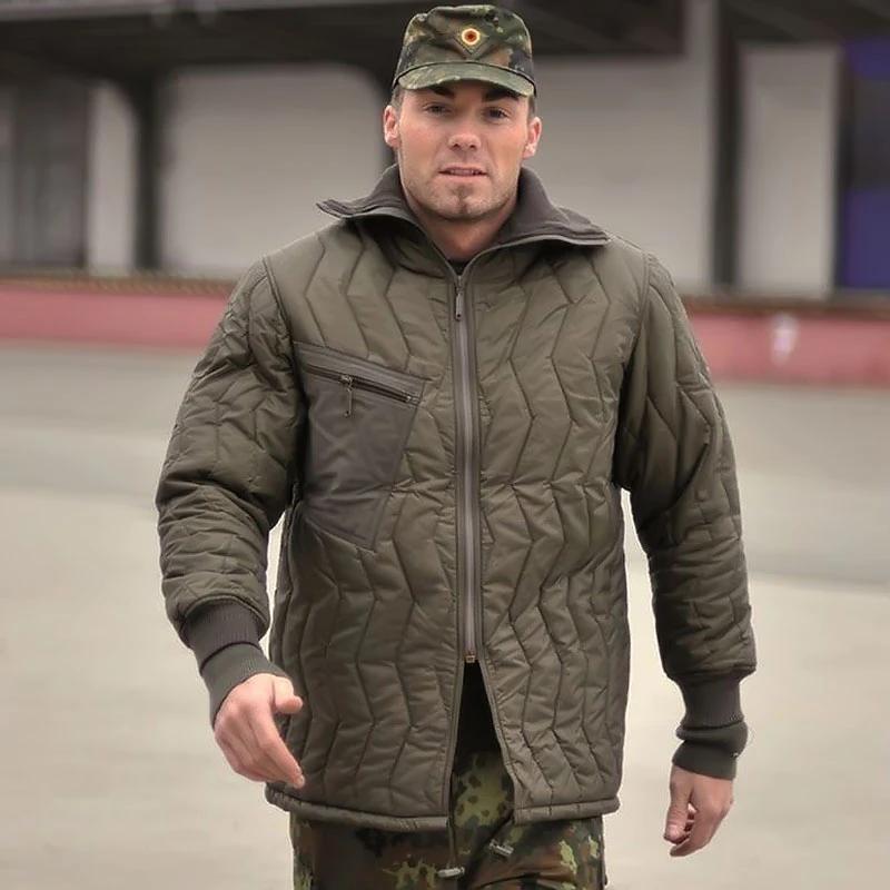 德军原品户外作战冲锋衣内胆防寒保暖软壳棉衣工装外套冬季翻领