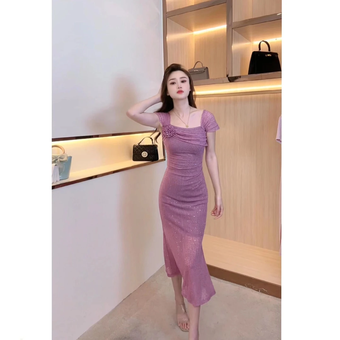 【蛋蛋】夏季新款名媛气质收腰修身时尚设计感连衣裙SZZZQ400804