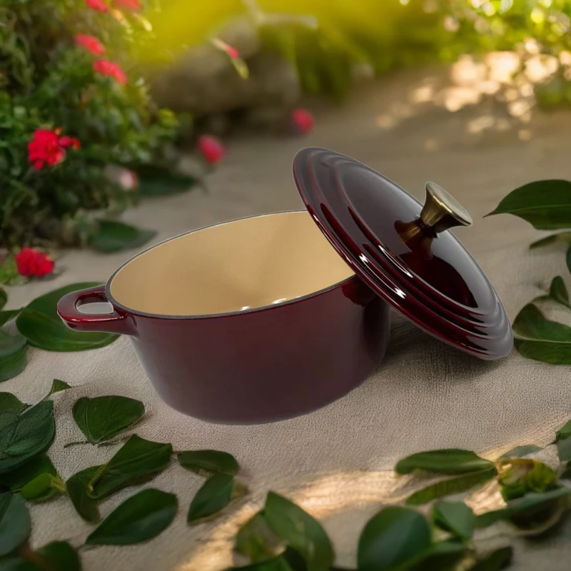 新款珐琅汤锅 24口径车厘子高光红