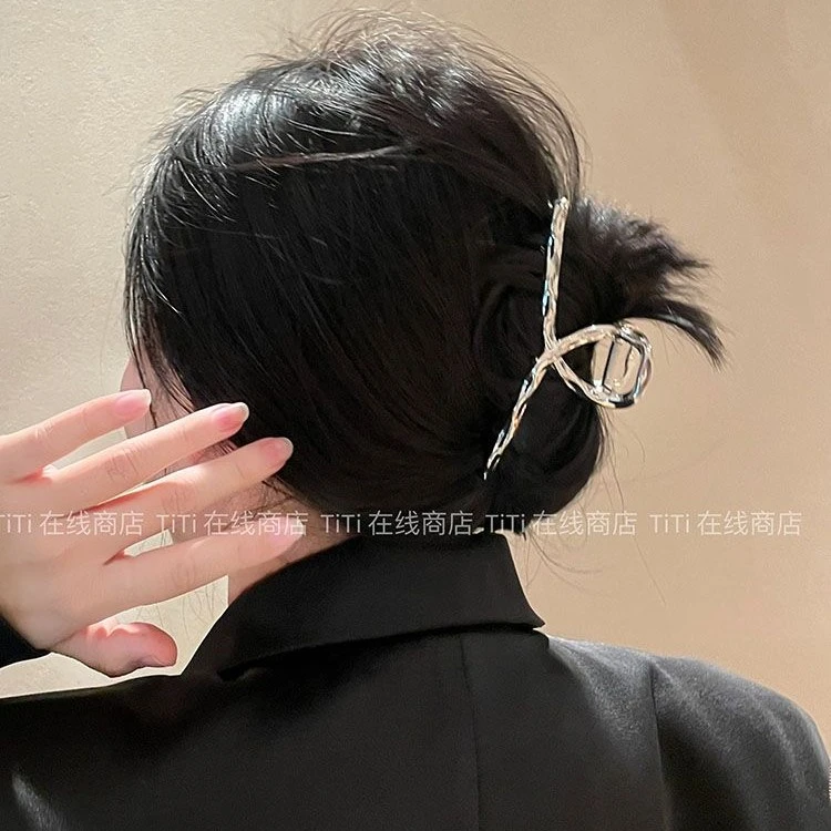 简约高级感金属抓夹女大号后脑勺鲨鱼夹发夹2023新款新娘头饰发卡