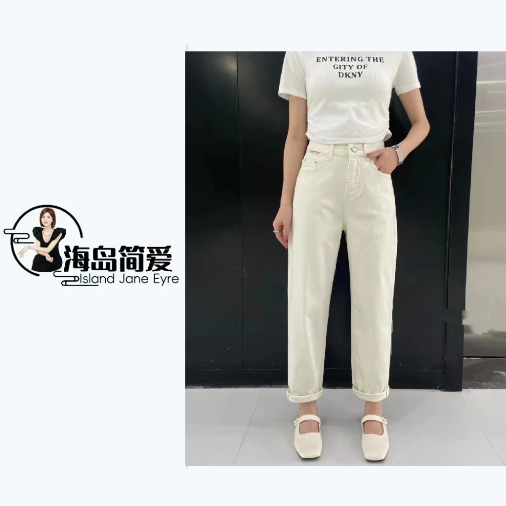 夏季显瘦休闲百搭高腰牛仔裤 02670