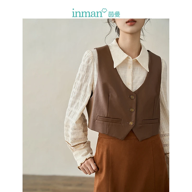 【秋冬外套】茵曼春秋女马夹马甲背心针织穿女马时尚气质休闲短款