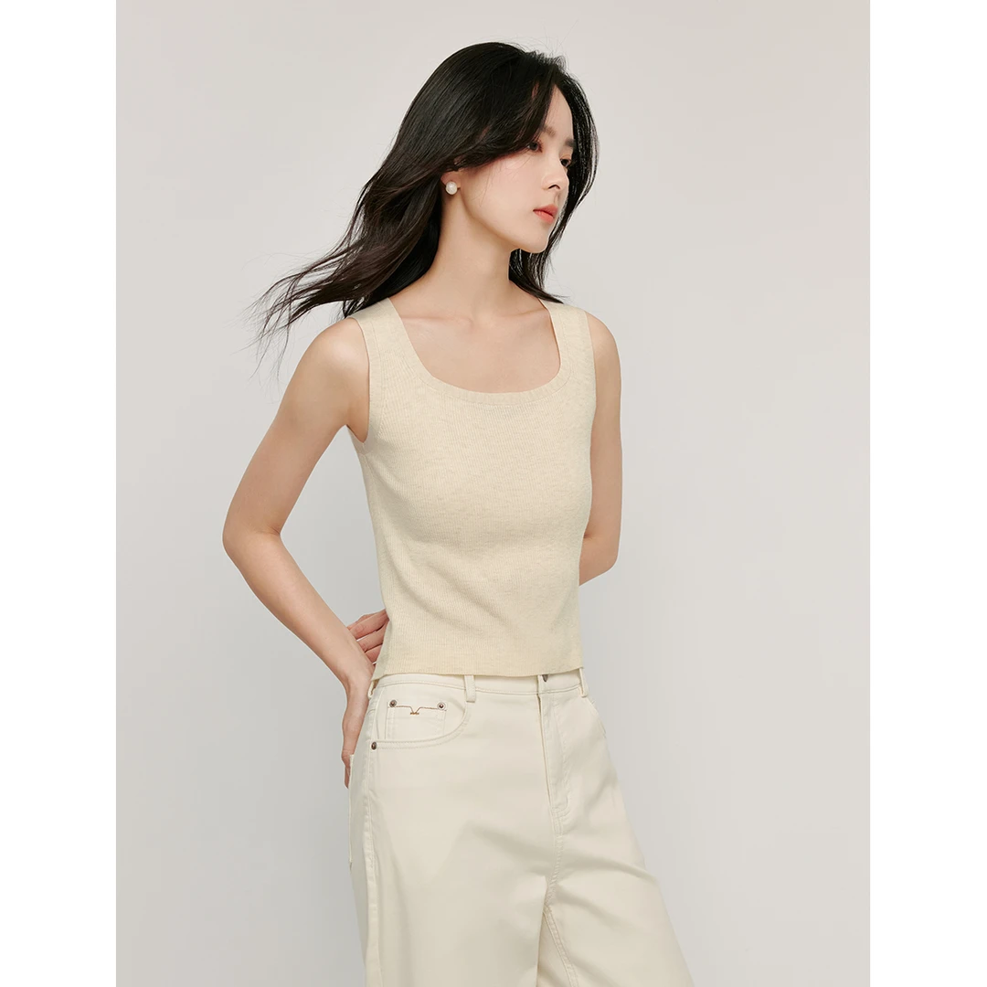 【秋冬毛衣】茵曼春秋新款女毛衣上衣背心针织气质修身套头休闲