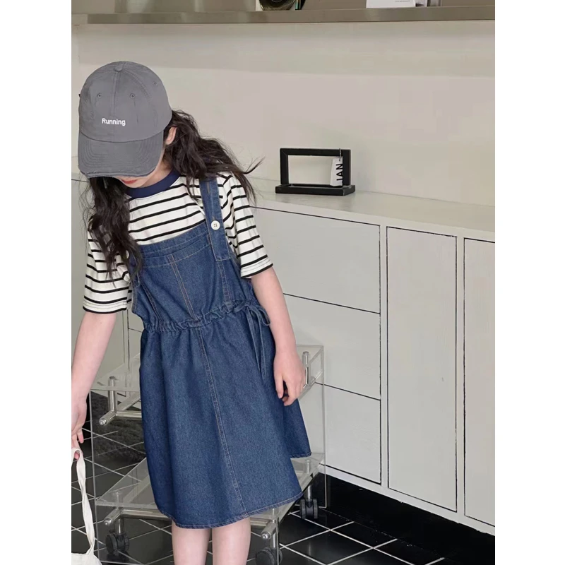 SZKP夏季2024新款女童背带裙6-15岁中大童儿童套装裙KNTX440991