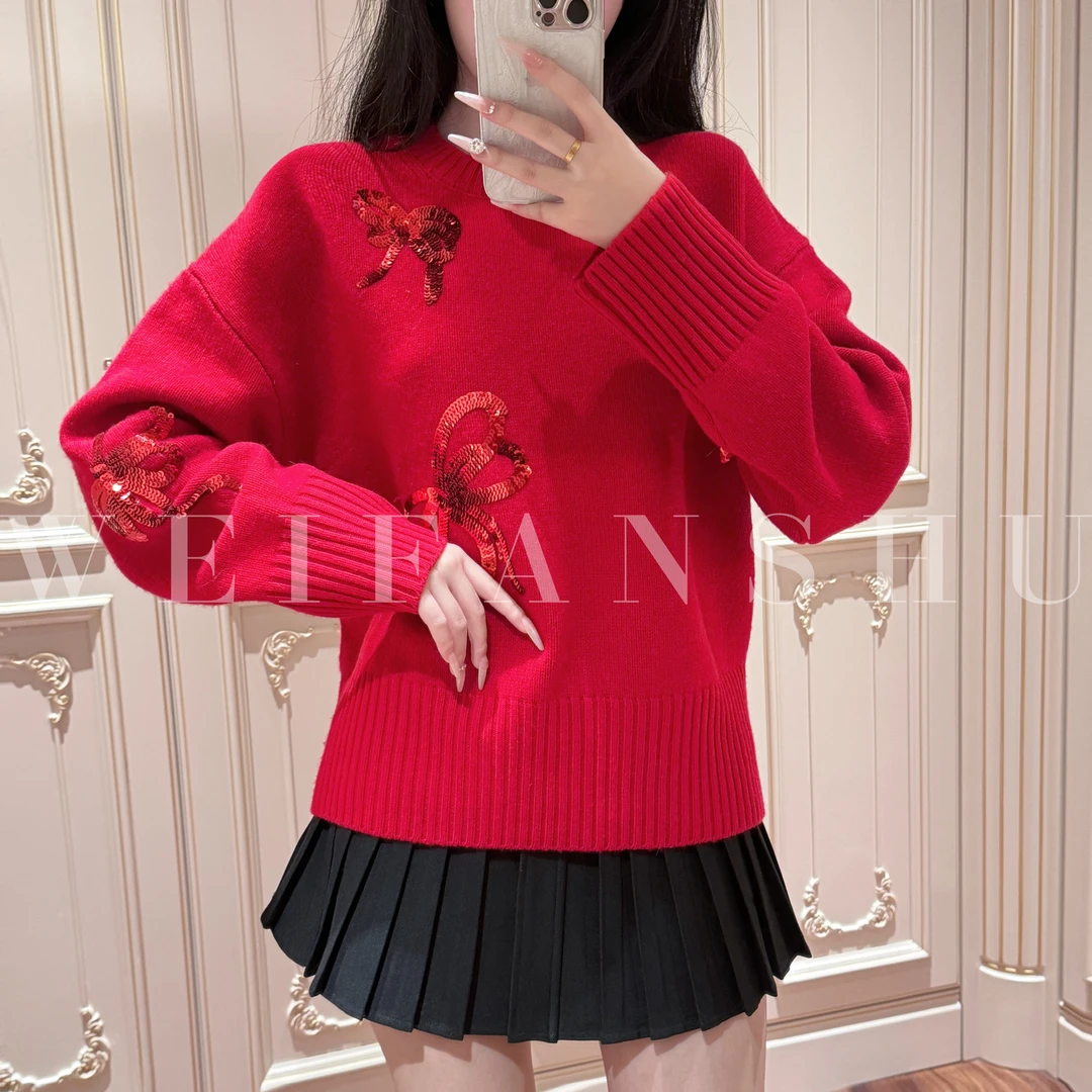 WEIFANSHU/魏凡舒【赴约圣诞】毛衣女秋冬时尚百搭宽松显瘦洋气女装