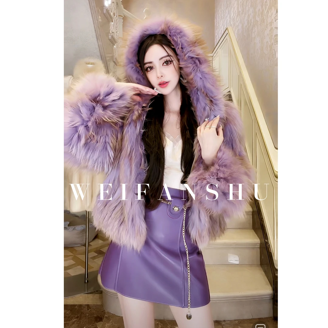 WEIFANSHU/魏凡舒【晨光琥珀】外套时尚连帽保暖高贵上档次女装冬季