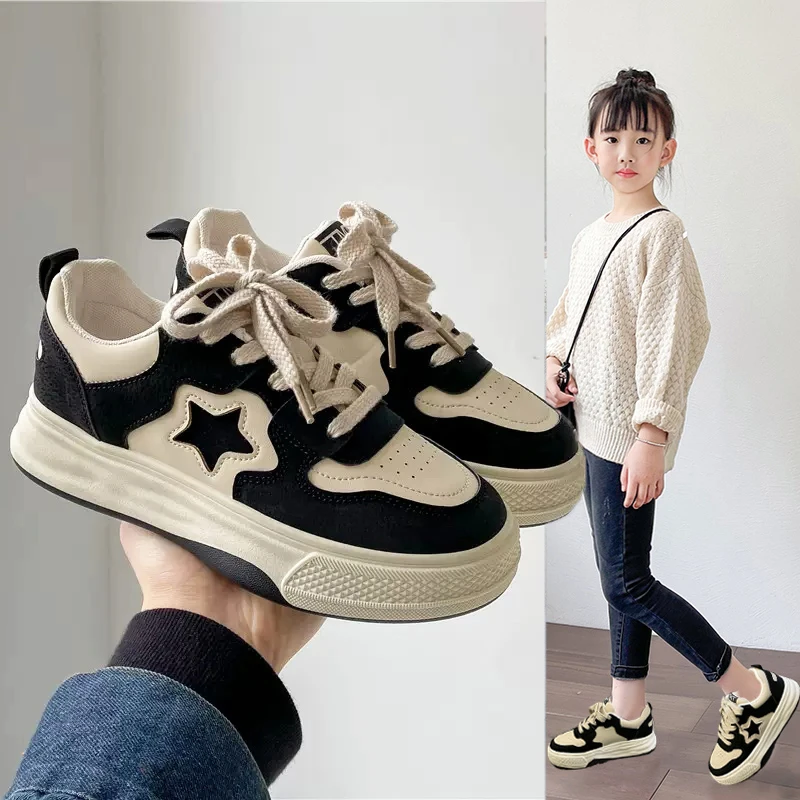 女童鞋子2025新款秋季款6-12岁潮款运动鞋洋气时髦中大童儿童板鞋