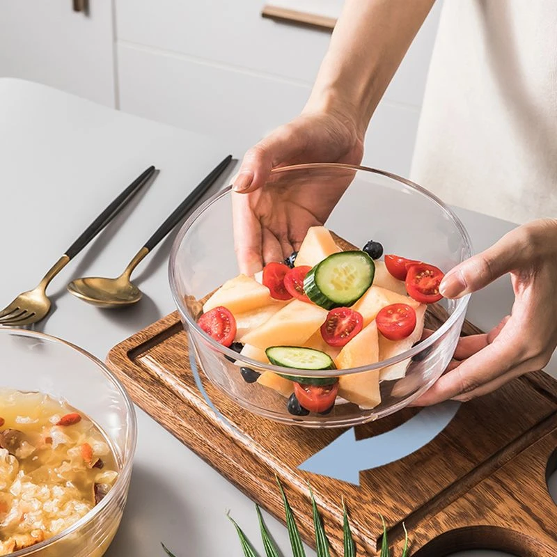 钢化玻璃碗沙拉碗玻璃网红大号耐高温玻璃泡面碗微波炉饭碗汤锦楠
