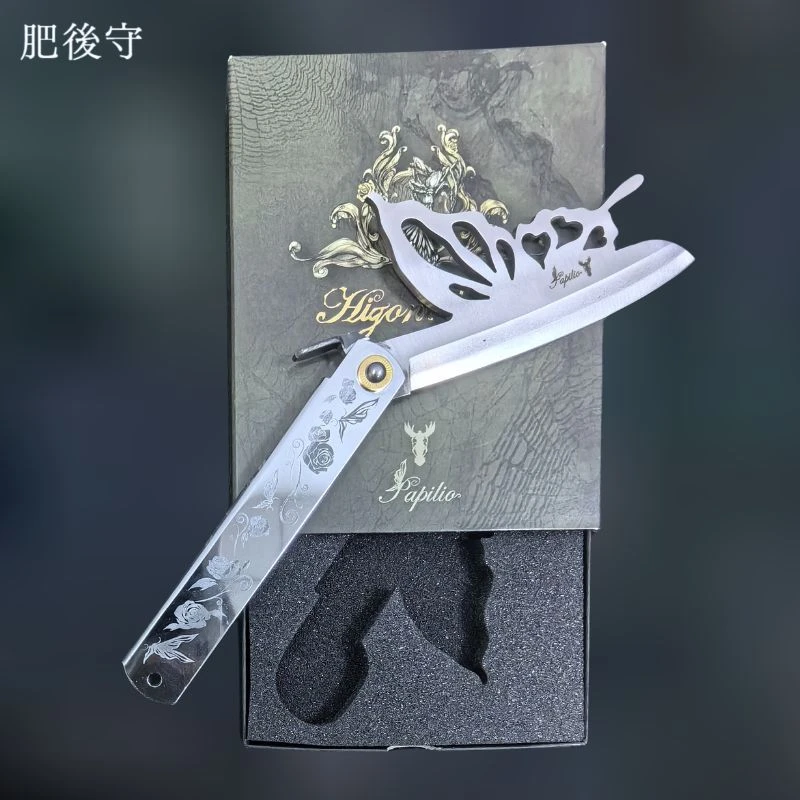 原装进口肥厚守青纸手作夹钢裁纸嫁接刀便携户外藤卷多功能蝴蝶刀