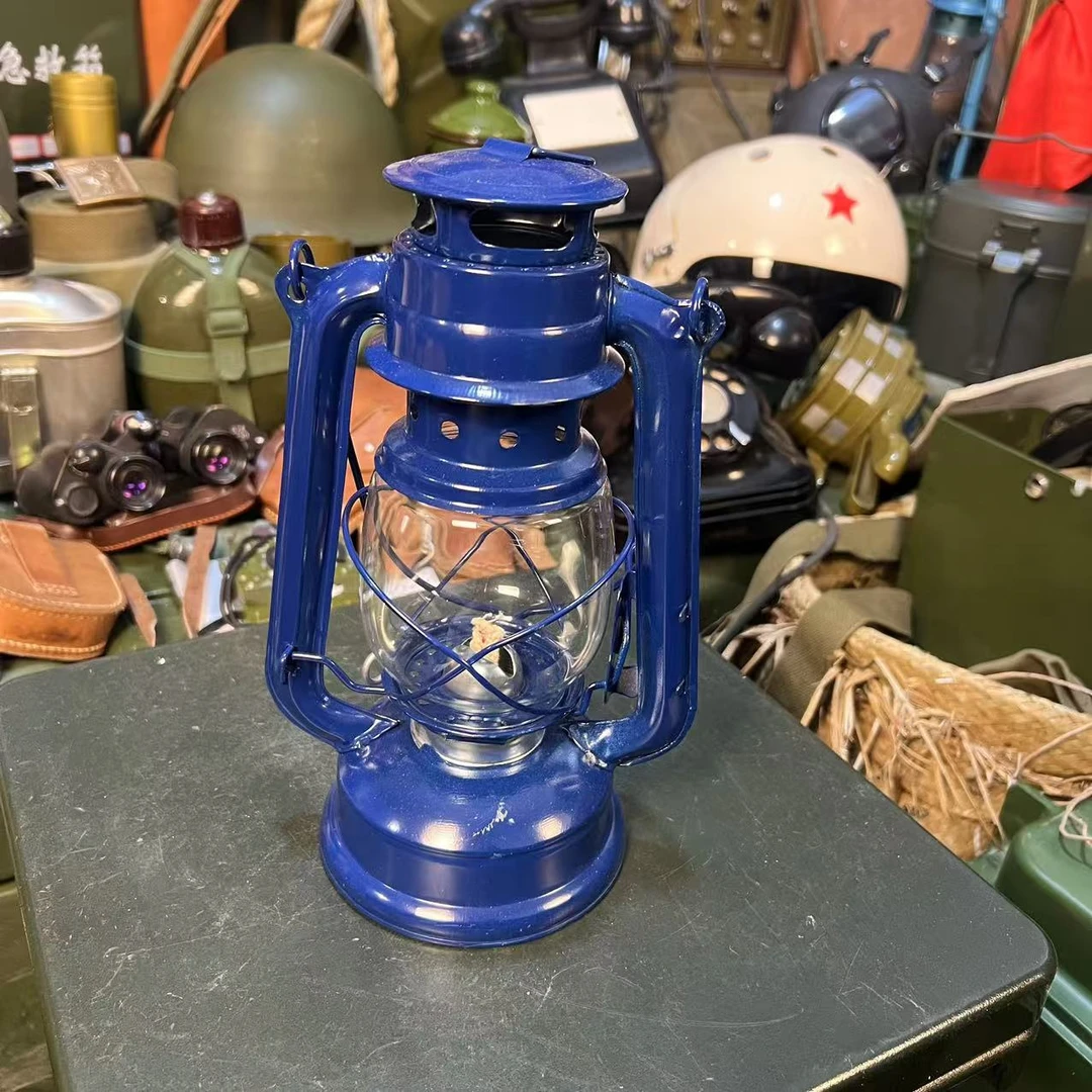 库存全新深蓝色小马灯煤油灯