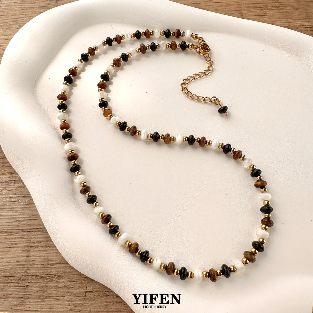 钛钢项链 旷野时尚百搭美拉德色系项链简约复古气质锁骨链X892