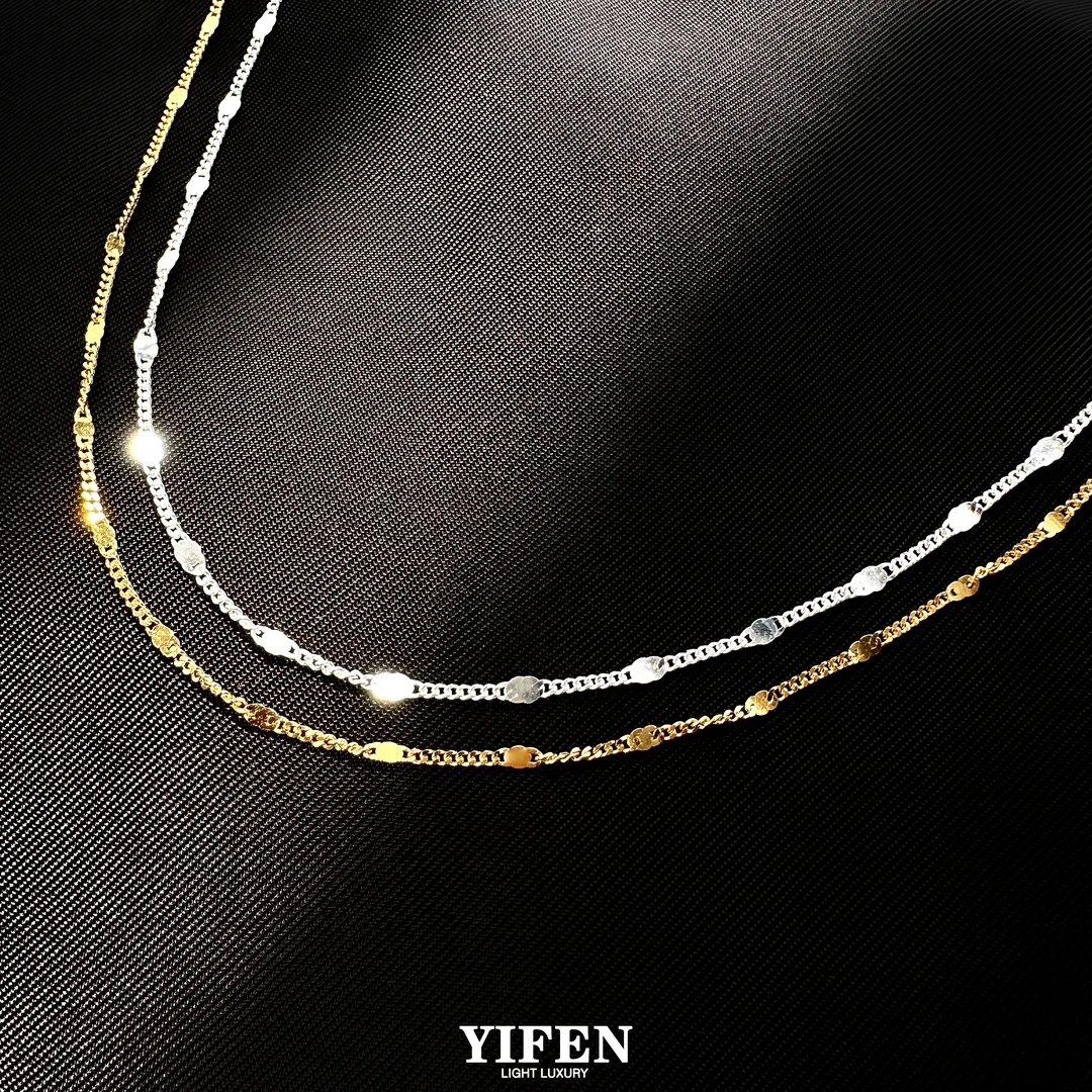 链子925银 经典粼粼闪片链轻奢个性素链高级简约百搭锁骨链X837