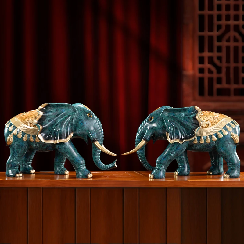 铜家别院《象吉万象》全铜工艺品 动物酒柜玄关客厅办公室装饰摆件