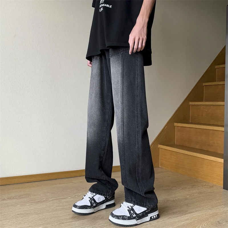 K13 潮流牛仔裤男水洗直筒牛仔裤