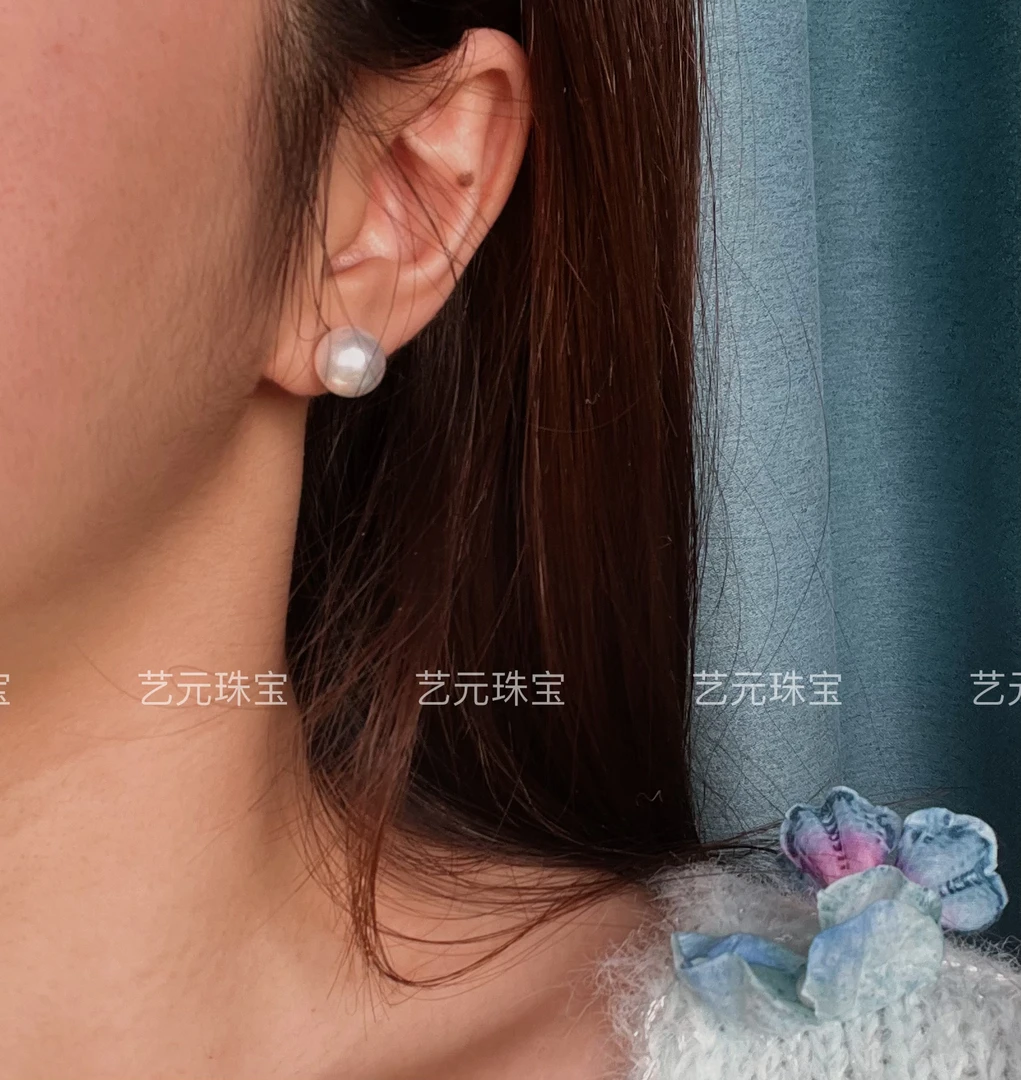 秋冬款淡水珍珠经典10-11mm大点位气质耳钉百搭简约时尚