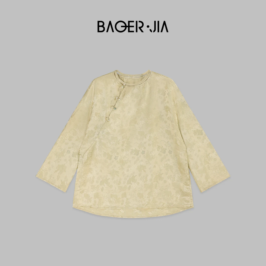 88-宝儿家含幂BK40624206夏季穿搭新款国潮风桑蚕丝花萝时尚上衣