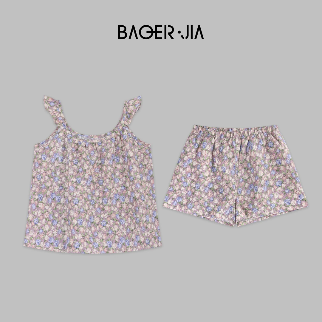 7- 【520专属】宝儿家BF27024205夏季款洋气时尚碎花棉纱上衣裤装