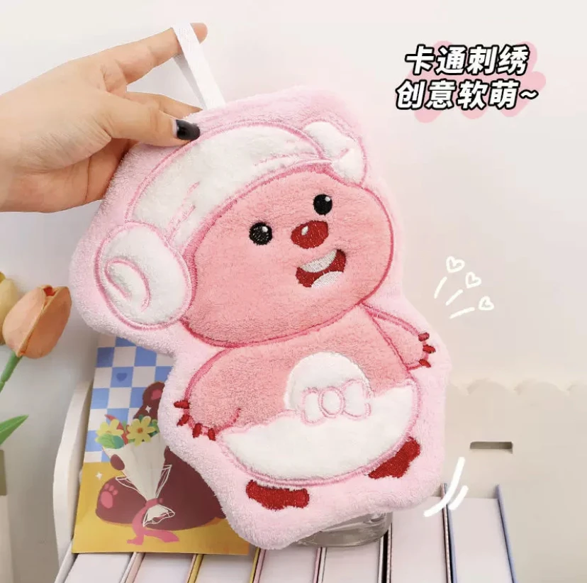 冬日新款可爱加厚珊瑚绒擦手巾儿童女生毛巾卫生间厨房手巾吸水