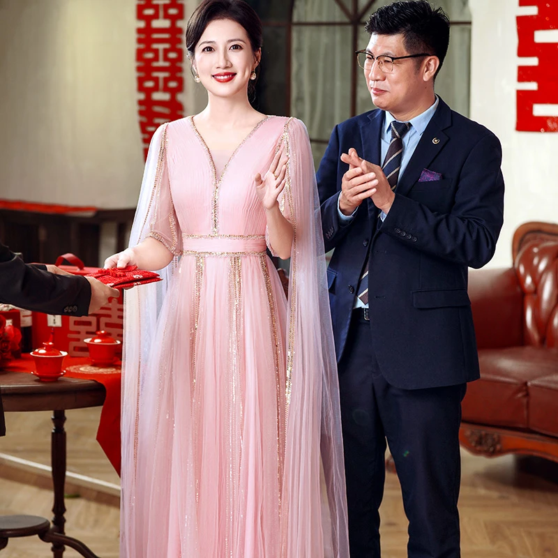 6009年会主持人礼服女端庄大气高级感轻奢小众高端结婚婚宴装秋