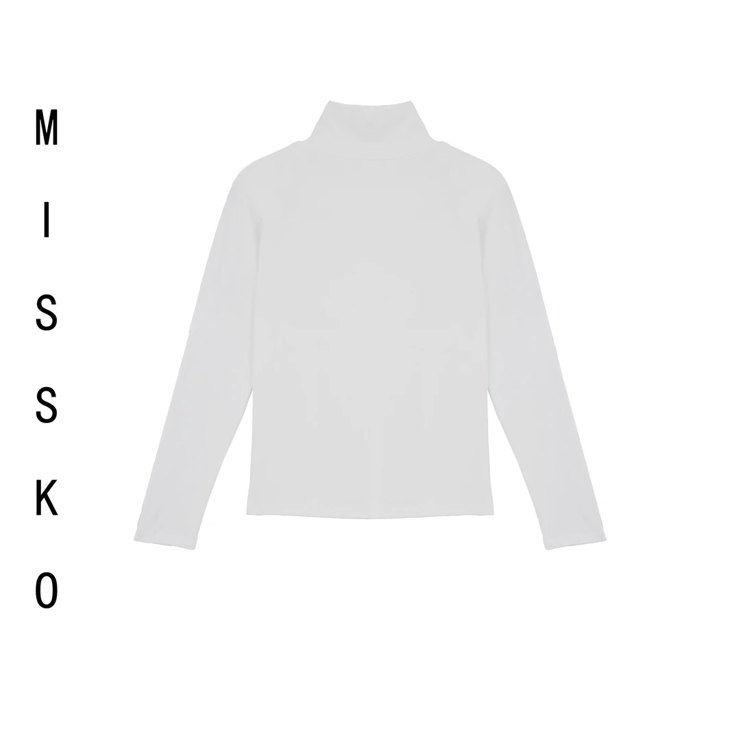 加绒高领修身打底衫长袖秋冬新款纯色百搭德绒上衣 JS143