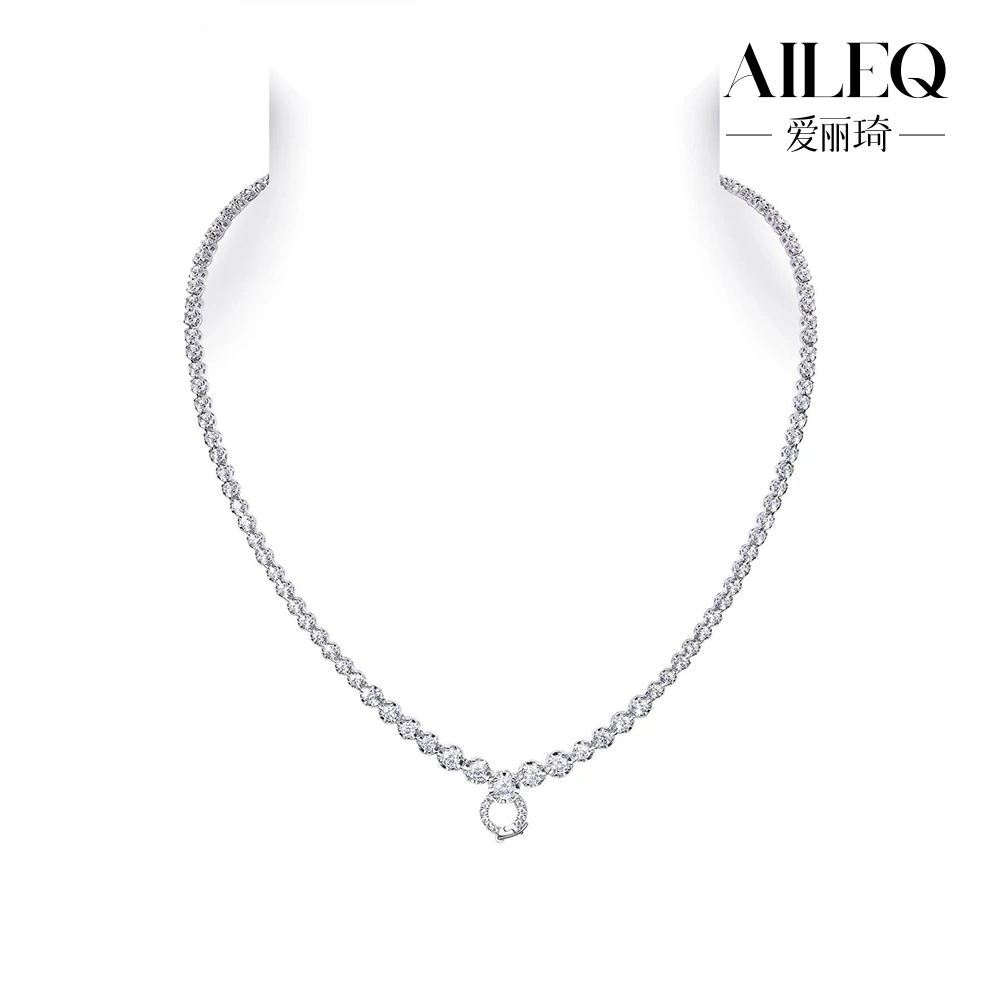 AILEQ 链子925银合成锆石 百搭网红气泡项链万能通用链时尚欧若风