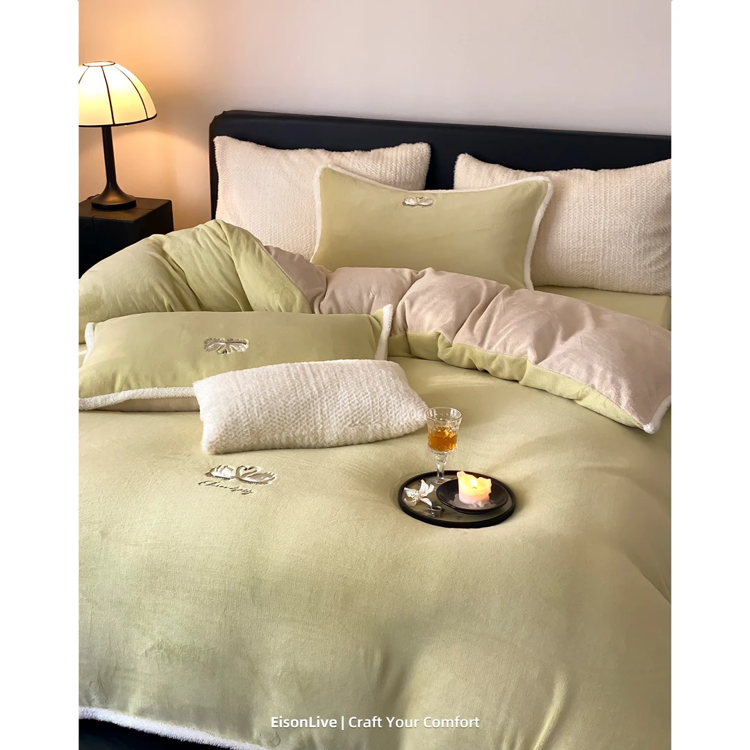 赫拉 A类牛奶绒套件好蓬友POM法式轻奢风抗静电