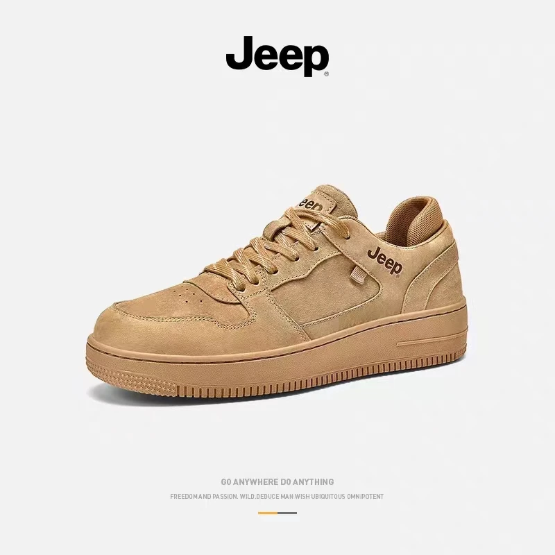 JEEP/吉普男士英伦春季休闲百搭软底鞋潮鞋时尚低帮复古板鞋
