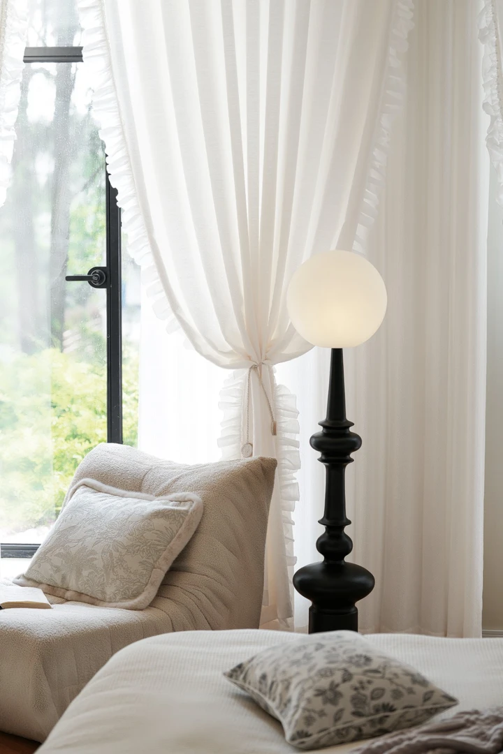 【莱特斯纺织】2024春季新品 半布半纱提花网红纱