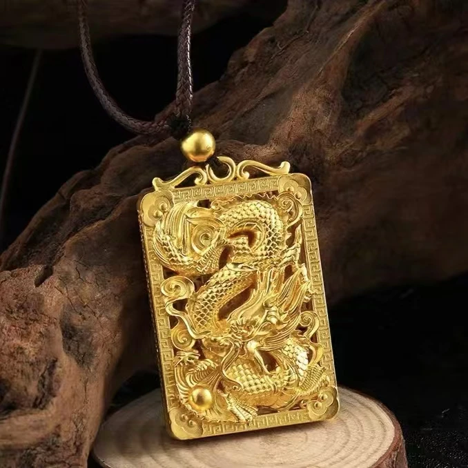 吊坠足银 龙腾四海镂空龙吐珠吊坠霸气时尚老板专属