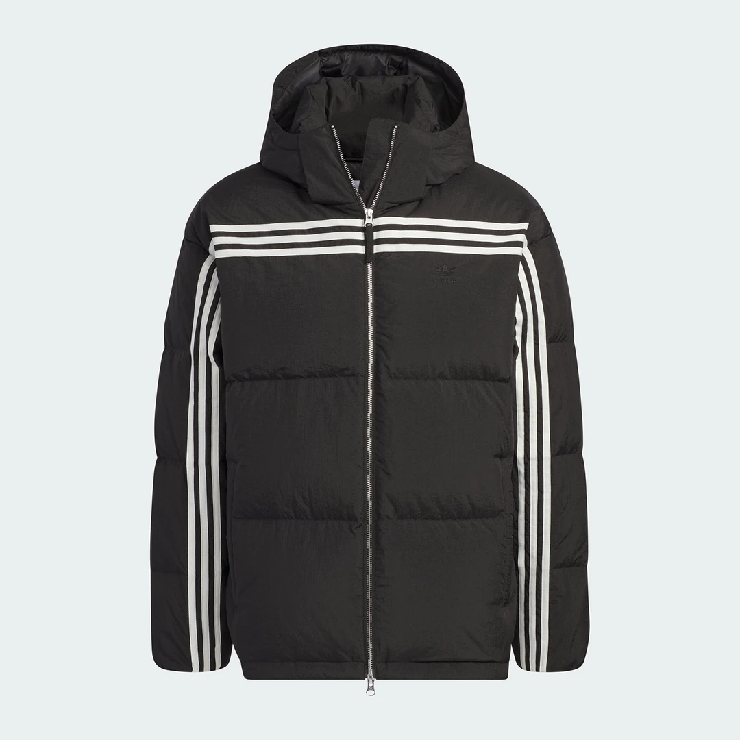 Adidas阿迪达斯正品三叶草男子保暖连帽休闲羽绒服IU4829